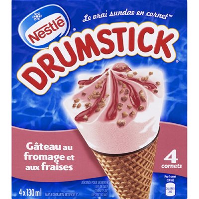 NESTLE DRUMSTICK GAT FR FRAISES 4x130ML