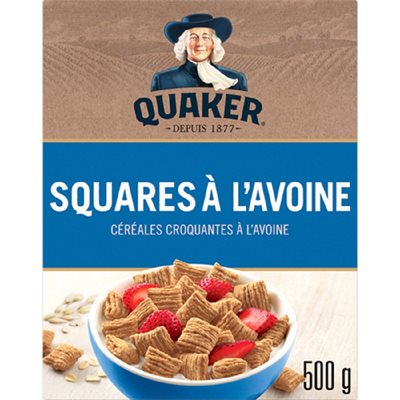 QUAKER CER SQUARES AVOINE 500GR