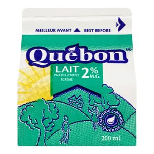 QUEBON LAIT 2% CARTON 200ML