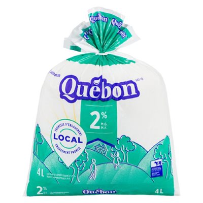 QUEBON LAIT 2% SAC 4LT