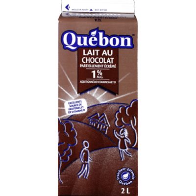 QUEBON CHOCOLATE 1% MILK PLAST 2LT