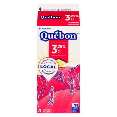 Quebon Milk 3.25% Homogenized 2LT