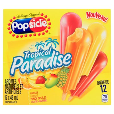 POPSICLE BAR CR GLACEE TROPICAL 100ML