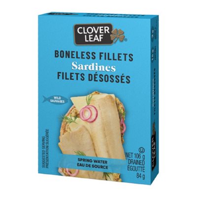 CLOVLEAF FILET SARDINE EAU SOURCE 106GR