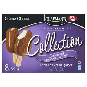 CHAPMANS BARRE VAN CHOC & AMANDE DISC 8x55ML