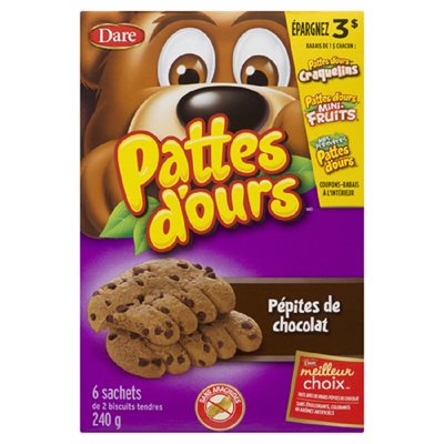 Dare Bear Paws Chocolate Chip 240GR