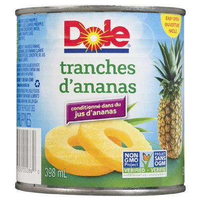 Dole Pineapple Slices In Juice 398ML