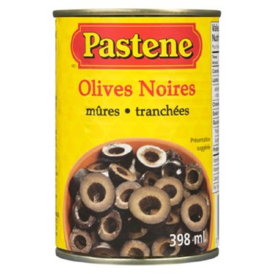 PASTENE OLIVES NOIRES TRANCHEE 398ML