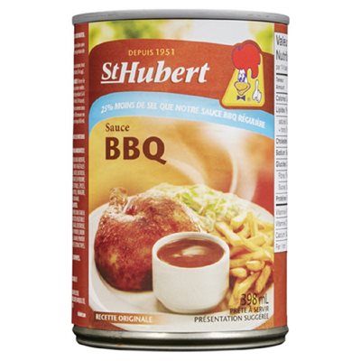 STHUBERT SAUCE BBQ MOINS SALEE 398ML