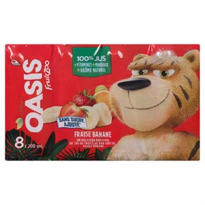 OASIS JUS FRUITZOO FRAISE BANANE 8x200ML