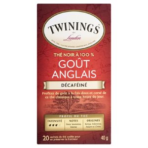 TWININGS THE ANGLAIS DECAFEINE 20UN