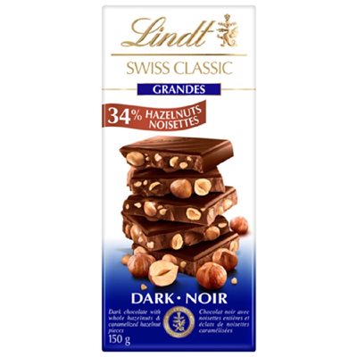 LINDT GRANDES NOISETTE NOIR 150GR