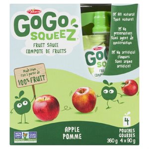 GOGOSQZ COMPOTE POMME 100% FR 4x90GR